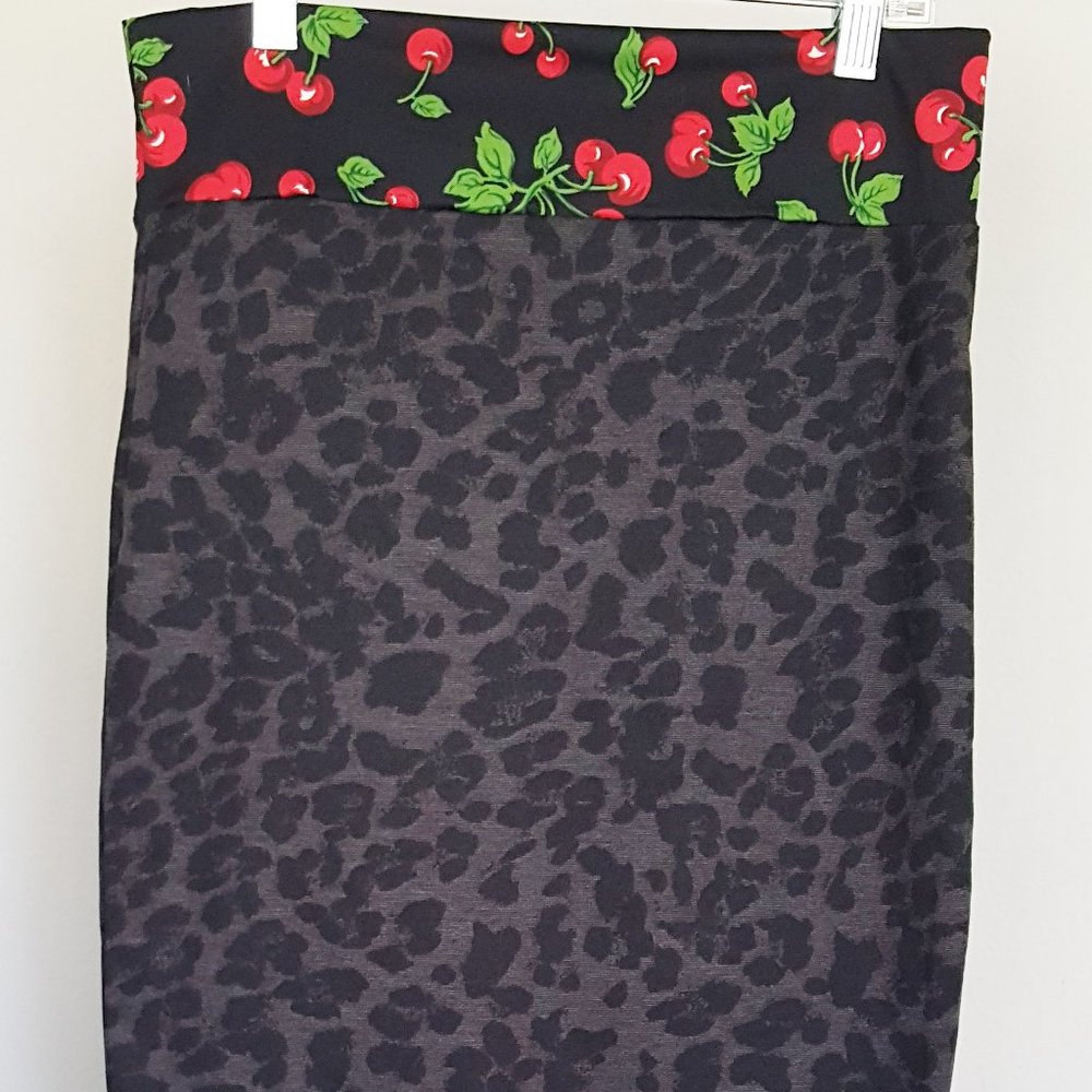 PIN UP GIRL Skirt Custom Made Cherries & Animal Print SEXY L@@K